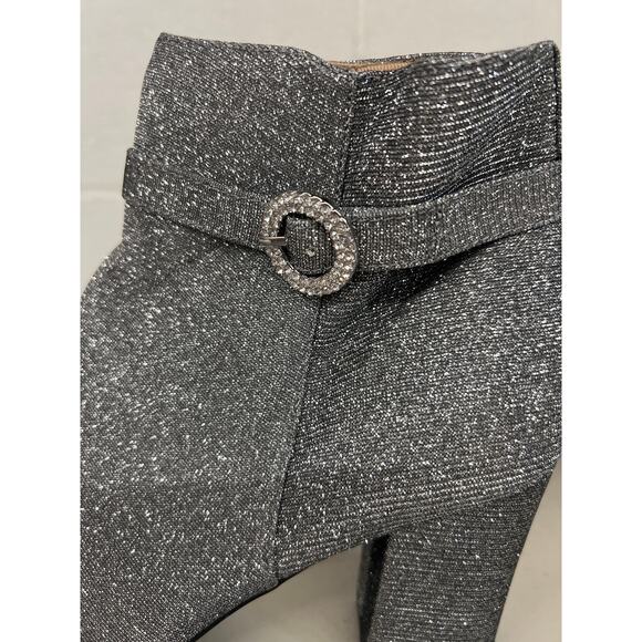 New Life style 9 silver metallic buckle heeled booties boot pointed toe buckle - Picture 5 of 6